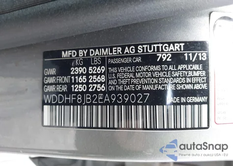 2014 Mercedes-Benz E 350 4Matic z USA, uszkodzony, nr VIN WDDHF8JB2EA939027